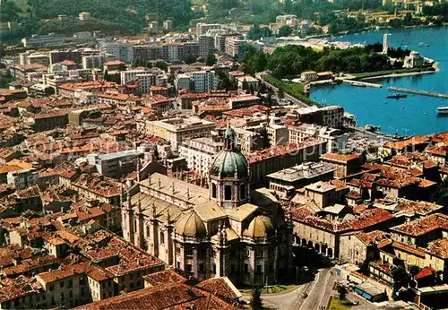 AK / Ansichtskarte Como Lombardia Fliegeraufnahme mit Dom und Lago di Como Kat. Como