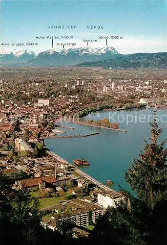 AK / Ansichtskarte Bregenz Vorarlberg Fliegeraufnahme mit Bodensee  Kat. Bregenz