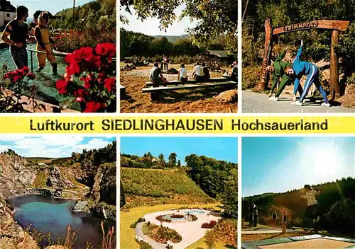 AK / Ansichtskarte Siedlinghausen Kurpark See Wassertretstelle Trimmpfad  Kat. Winterberg