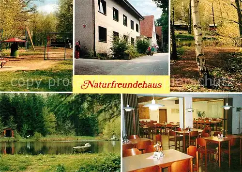 AK / Ansichtskarte Gohfeld Herford Naturfreundehaus Carl Schreck Schwanenteich Kinderspielplatz Waldpartie Kat. Loehne