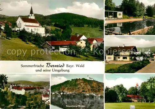 AK / Ansichtskarte Bernried Niederbayern Kirche Metten Bogenberg Egg Schwimmbad Kat. Bernried