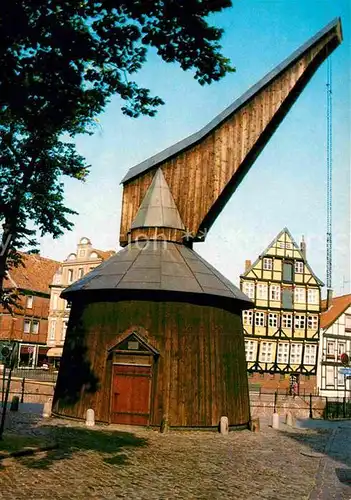 AK / Ansichtskarte Stade Niederelbe Historischer Kran am alten Hafen Kat. Stade