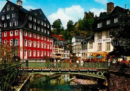 AK / Ansichtskarte Monschau Rotes Haus Cafe Hotel Burgruine Haller Kat. Monschau