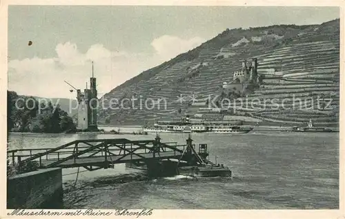 AK / Ansichtskarte Bingen Rhein Maeuseturm Burgruine Ehrenfels Kat. Bingen am Rhein