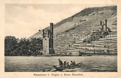 AK / Ansichtskarte Bingen Rhein Maeuseturm Burgruine Ehrenfels Kat. Bingen am Rhein