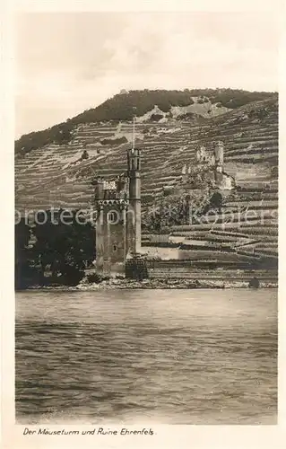 AK / Ansichtskarte Bingen Rhein Maeuseturm Burgruine Ehrenfels Kat. Bingen am Rhein