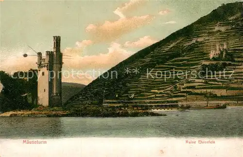 AK / Ansichtskarte Bingen Rhein Maeuseturm Burgruine Ehrenfels Kat. Bingen am Rhein