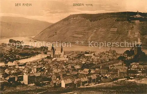 AK / Ansichtskarte Bingen Rhein Gesamtansicht mit Rhein  Kat. Bingen am Rhein