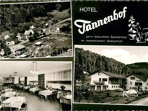 AK / Ansichtskarte Dies Fliegeraufnahme Hotel Tannenhof Speisesaal Kat. Gackenbach