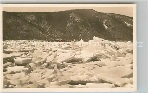 AK / Ansichtskarte Bingen Rhein Binger Loch Zugefrorener Rhein 1929 Kat. Bingen am Rhein