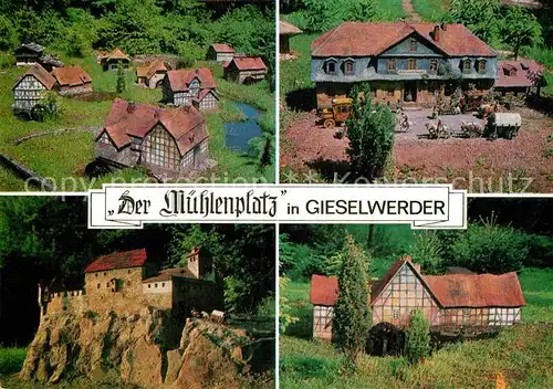 AK / Ansichtskarte Gieselwerder Muehlenplatz Bauwerk Miniatur Kat. Oberweser