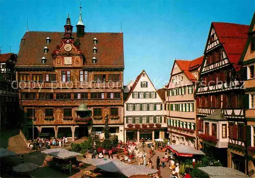 AK / Ansichtskarte Tuebingen Marktplatz Rathaus Kat. Tuebingen