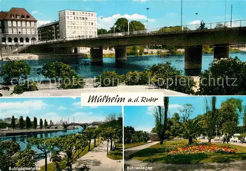 AK / Ansichtskarte Muelheim Ruhr Schlossbruecke Ruhrpromenade Anlagen Kat. Muelheim an der Ruhr