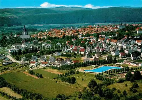 AK / Ansichtskarte Bad Sooden Allendorf Panorama Blick ueber das Freibad Fliegeraufnahme Kat. Bad Sooden Allendorf