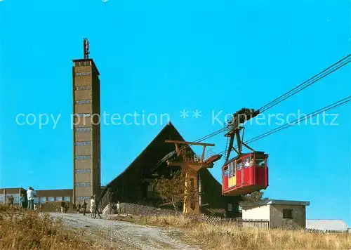 AK / Ansichtskarte Seilbahn Fichtelberg Aussichtsturm Bergstation Oberwiesenthal  Kat. Bahnen