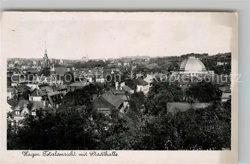 AK / Ansichtskarte Hagen Westfalen Totalansicht mit Stadthalle Kat. Hagen