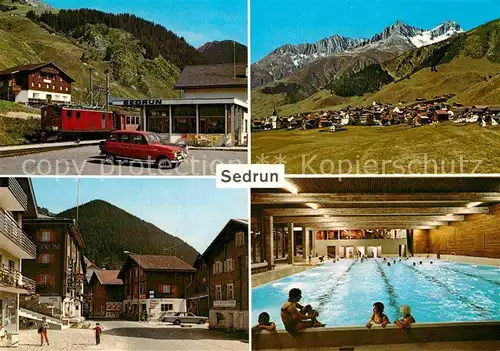 AK / Ansichtskarte Sedrun Hallenbad Dorfpartie Piz Culmatsch Kat. Sedrun