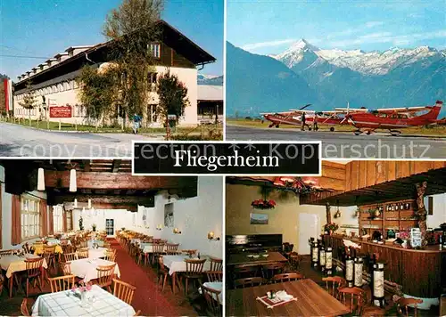 AK / Ansichtskarte Zell See Gasthof Restaurant Fliegerheim Motorflugzeug Alpen Kat. Zell am See