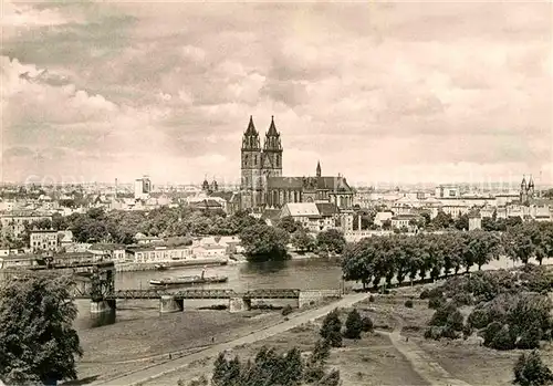 AK / Ansichtskarte Magdeburg Elbepartie Bruecke Dom Kat. Magdeburg