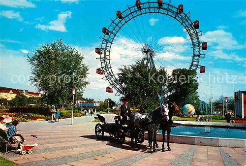 AK / Ansichtskarte Wien Prater Riesenrad Pferdekutsche Kat. Wien