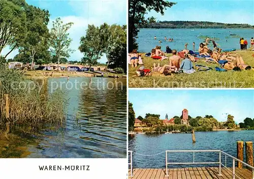 AK / Ansichtskarte Waren Mueritz Camping Ecktannen Kamerun Strand Kietz Bruecke Kat. Waren Mueritz