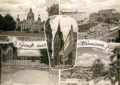 AK / Ansichtskarte Hannover Rathaus Am Kroepcke Schloss Marktkirche Maschsee Kat. Hannover