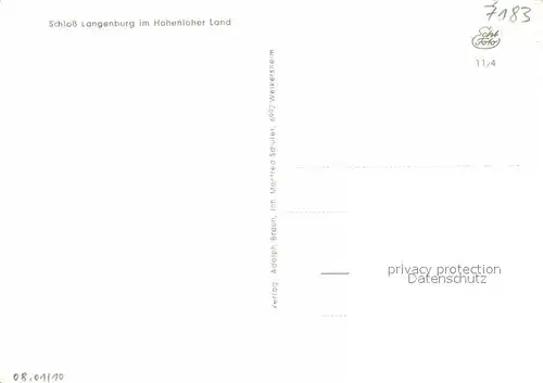 AK / Ansichtskarte Langenburg Wuerttemberg Schloss Langenburg Kat. Langenburg