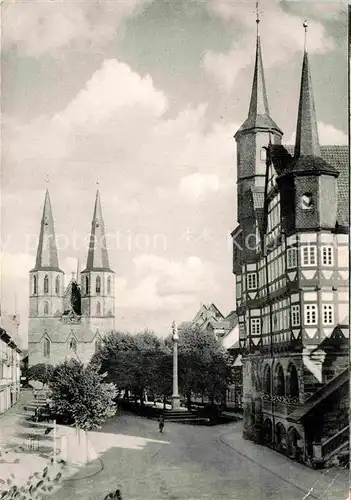 AK / Ansichtskarte Duderstadt St Cyriakus Propsteikirche Mariensaeule Rathaus Kat. Duderstadt