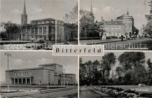 AK / Ansichtskarte Bitterfeld HO Kaufhaus Rathenaustrasse Kulturpalast Wilhelm Pieck Stadtpark Kat. Bitterfeld