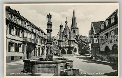 AK / Ansichtskarte Michelstadt Marktplatz Rathaus  Kat. Michelstadt