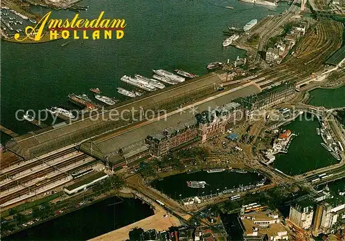 AK / Ansichtskarte Amsterdam Niederlande Fliegeraufnahme Panorama Centraal Station Kat. Amsterdam