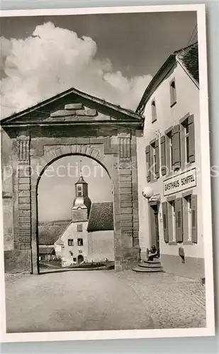 AK / Ansichtskarte Hornbach Zweibruecken Durchblick zum Rathaus Gasthaus Schiffel  Kat. Zweibruecken