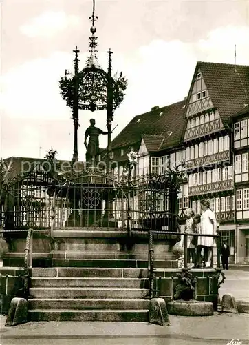 AK / Ansichtskarte Hannover Holzmarkt mit Oskar Winter Brunnen Kat. Hannover