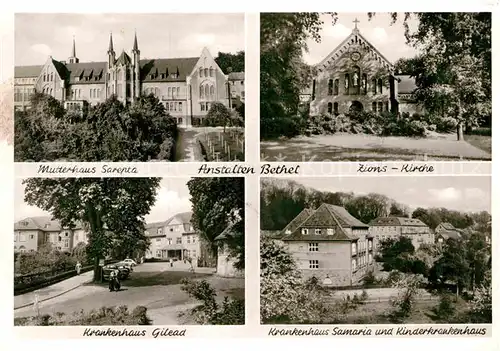 AK / Ansichtskarte Bielefeld Anstalten Bethel Mutterhaus Sarenta Zions Kirche Krankenhaus Gilead Krankenhaus Samaria Kat. Bielefeld