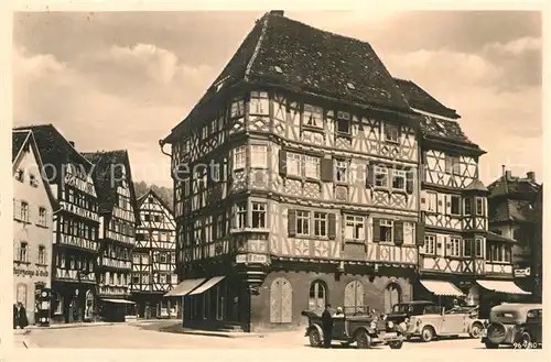 AK / Ansichtskarte Mosbach Baden Fachwerkbauden am Marktplatz Kat. Mosbach