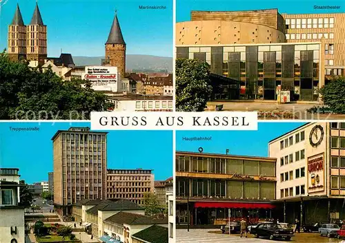 AK / Ansichtskarte Kassel Martinskirche Staatstheater Hauptbahnhof Treppenstrasse Hochhaus Kat. Kassel