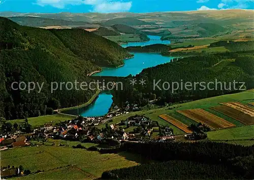 AK / Ansichtskarte Helminghausen Diemelsee Fliegeraufnahme Kat. Marsberg