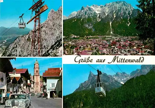 AK / Ansichtskarte Mittenwald Bayern Seilbahn Ortspartie Kat. Mittenwald