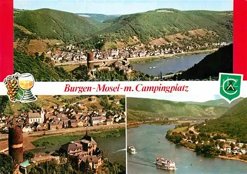 AK / Ansichtskarte Burgen Mosel Fliegeraufnahme Camping Mosel Kat. Burgen