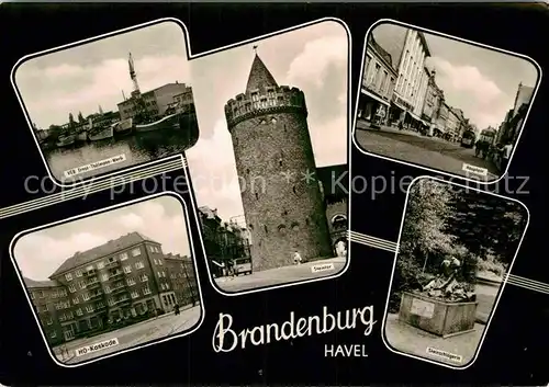 AK / Ansichtskarte Brandenburg Havel VEB Ernst Thaelmann Werk HO Kaskade Steintor Haupststrasse Steinschlaegerin Kat. Brandenburg