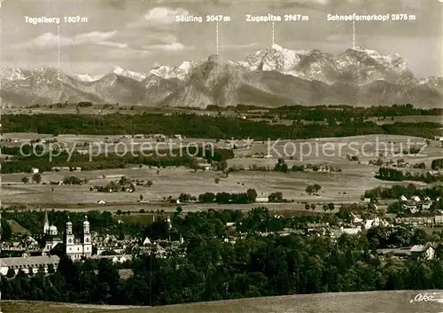 AK / Ansichtskarte Kempten Allgaeu Panorama mit Allgaeuer Alpen Kat. Kempten (Allgaeu)