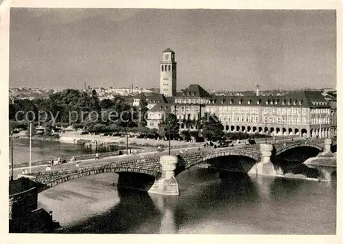 AK / Ansichtskarte Muelheim Ruhr Ruhrbruecke Stadthalle Kat. Muelheim an der Ruhr