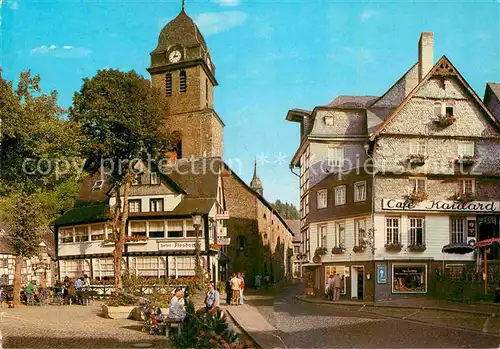 AK / Ansichtskarte Monschau Cafe Kaulard Kirche Kat. Monschau