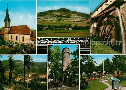 AK / Ansichtskarte Waldkatzenbach Kirche Aussichtsturm Minigolfplatz Panorama  Kat. Waldbrunn