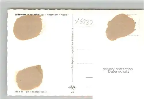 AK / Ansichtskarte Langenthal Odenwald Panorama  Kat. Hirschhorn (Neckar)