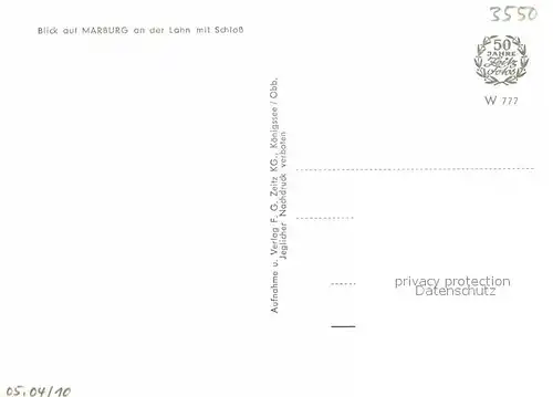 AK / Ansichtskarte Marburg Lahn mit Schloss Kat. Marburg