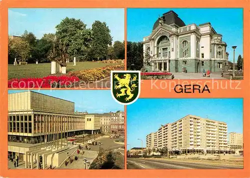 AK / Ansichtskarte Gera Park der Opfer des Faschismus Theater Haus der Kultur Dr Rudolf Breitscheid Strasse Hochhaus Kat. Gera