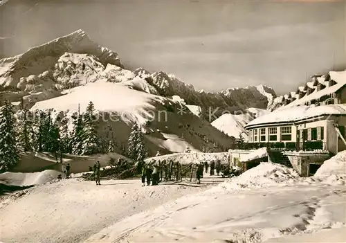 AK / Ansichtskarte Garmisch Partenkirchen Kreuzeck mit Alpspitze und Zugspitze Kat. Garmisch Partenkirchen