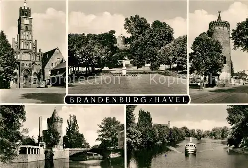 AK / Ansichtskarte Brandenburg Havel Rathaus Marienberg Plauer Torturm Sowjetischer Ehrenhain Kat. Brandenburg