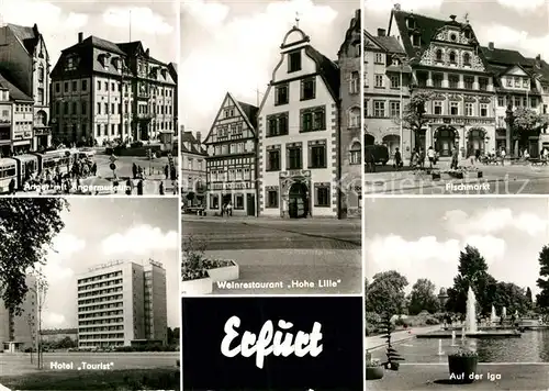 AK / Ansichtskarte Erfurt Weinrestaurant Hohe Lille Fischmarkt Hotel Tourist Angermuseum  Kat. Erfurt